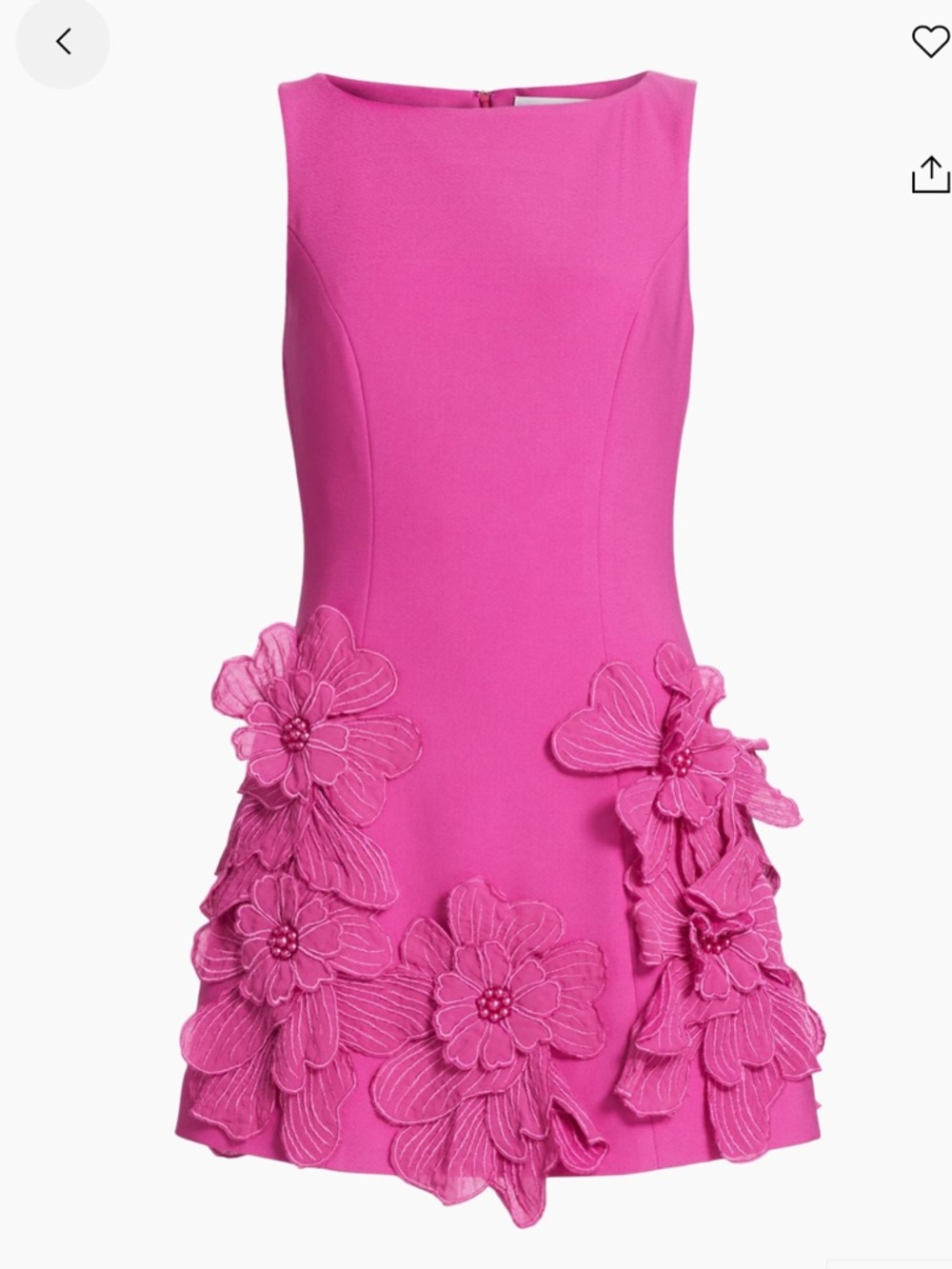 Elliatt Floral Appliqué Mini Dress - Fuchsia Pink
